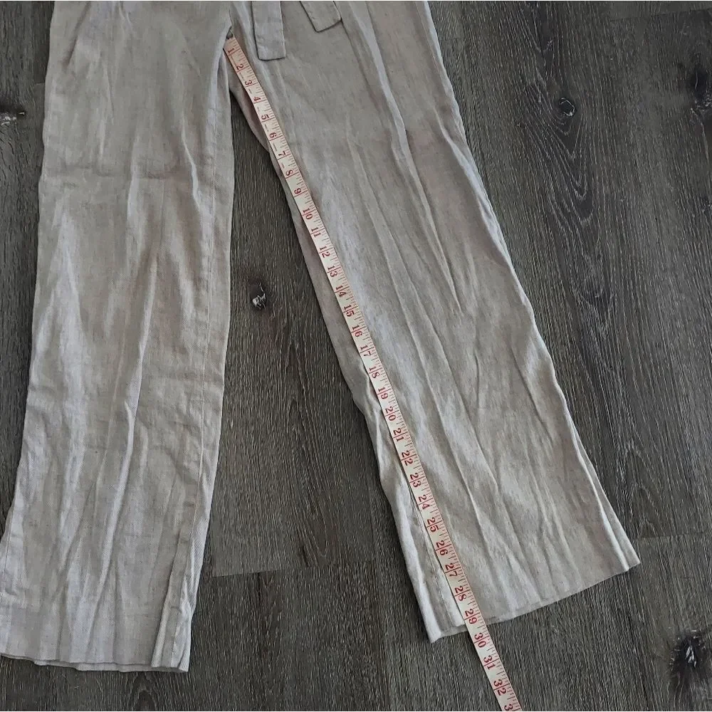 Banana Republic Womens Pants 2 Tan Paperbag Dress Belt Coastal Wide Leg